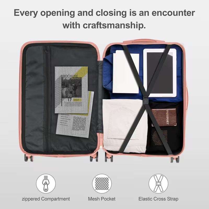 Suitcases hard-shell 12 20 24 28 inches of 4 featuring corner guards available in sizes and these durable cases come with 360-degree spinner wheels offering a spacious and lightweight option for travel