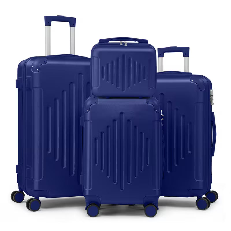 Suitcases hard-shell 12 20 24 28 inches of 4 featuring corner guards available in sizes and these durable cases come with 360-degree spinner wheels offering a spacious and lightweight option for travel